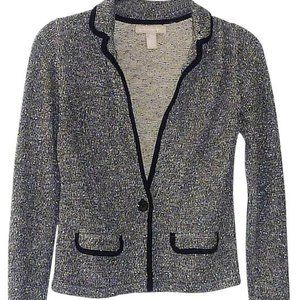 Banana Republic Sparkling Cardigan One Button Down Black/Gray Sweater Size XS